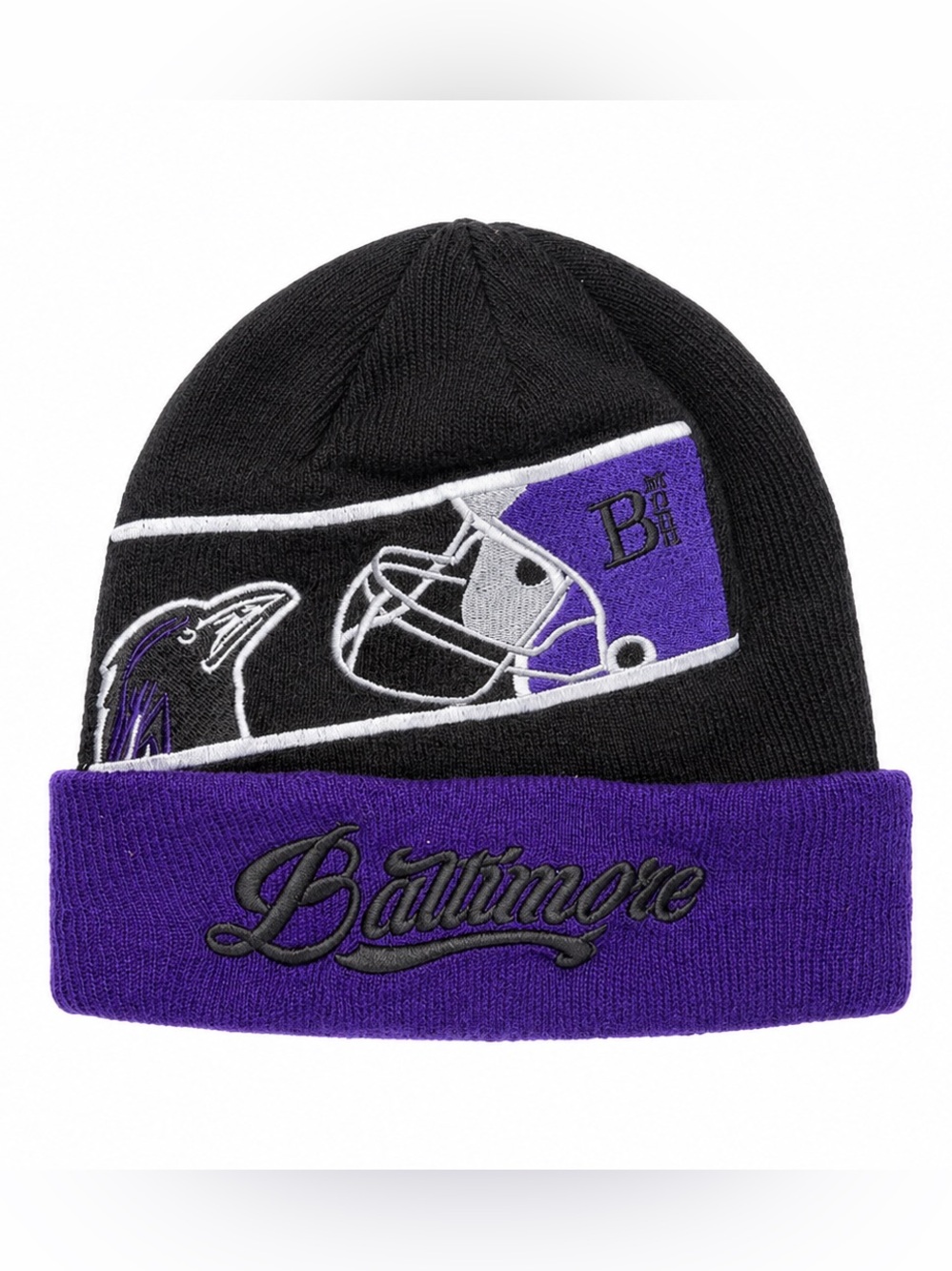 NFL Baltimore Ravens Black & Purple Cuffed Beanie - Picture 1 of 2